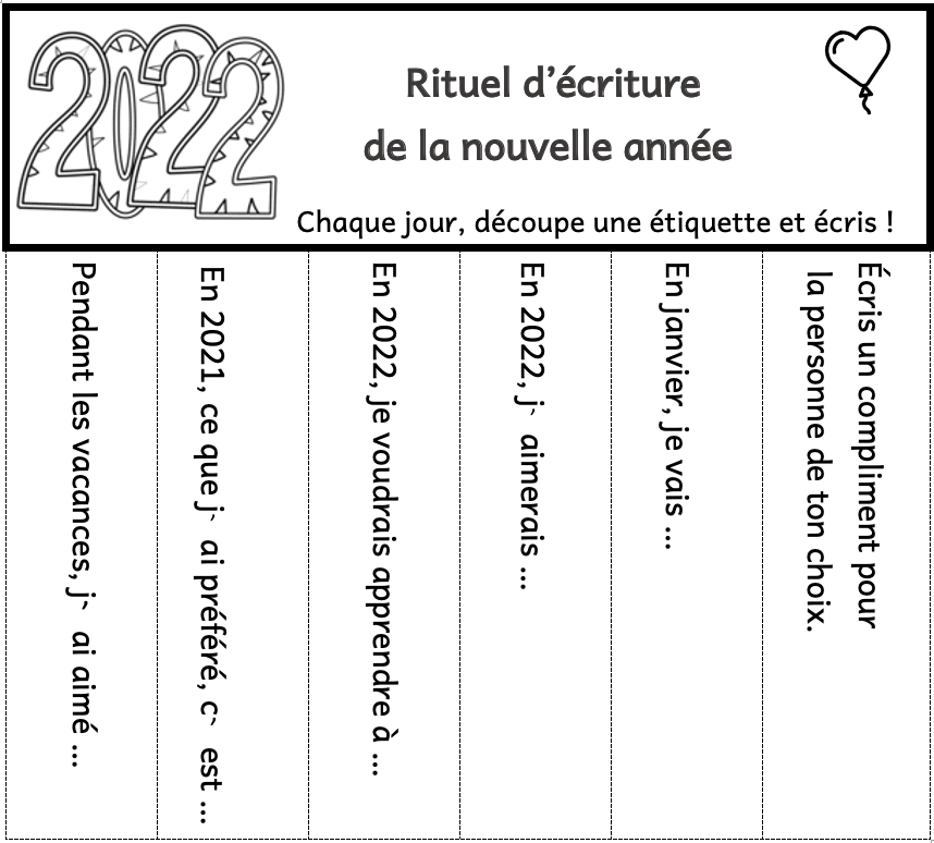 Rituel D Ecriture De La Nouvelle Annee Gomme Gribouillages